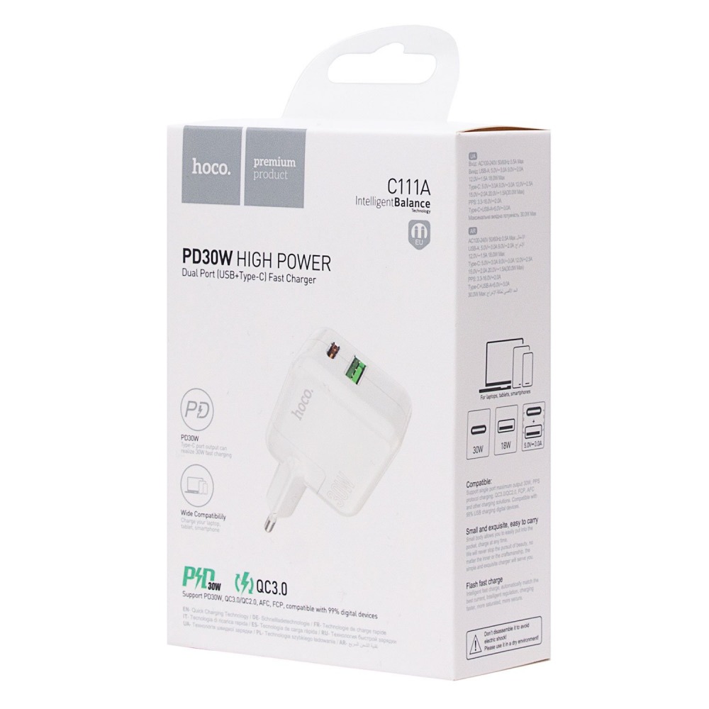 Hoco C111A Lucky dual-port PD30W+QC3.0 charger