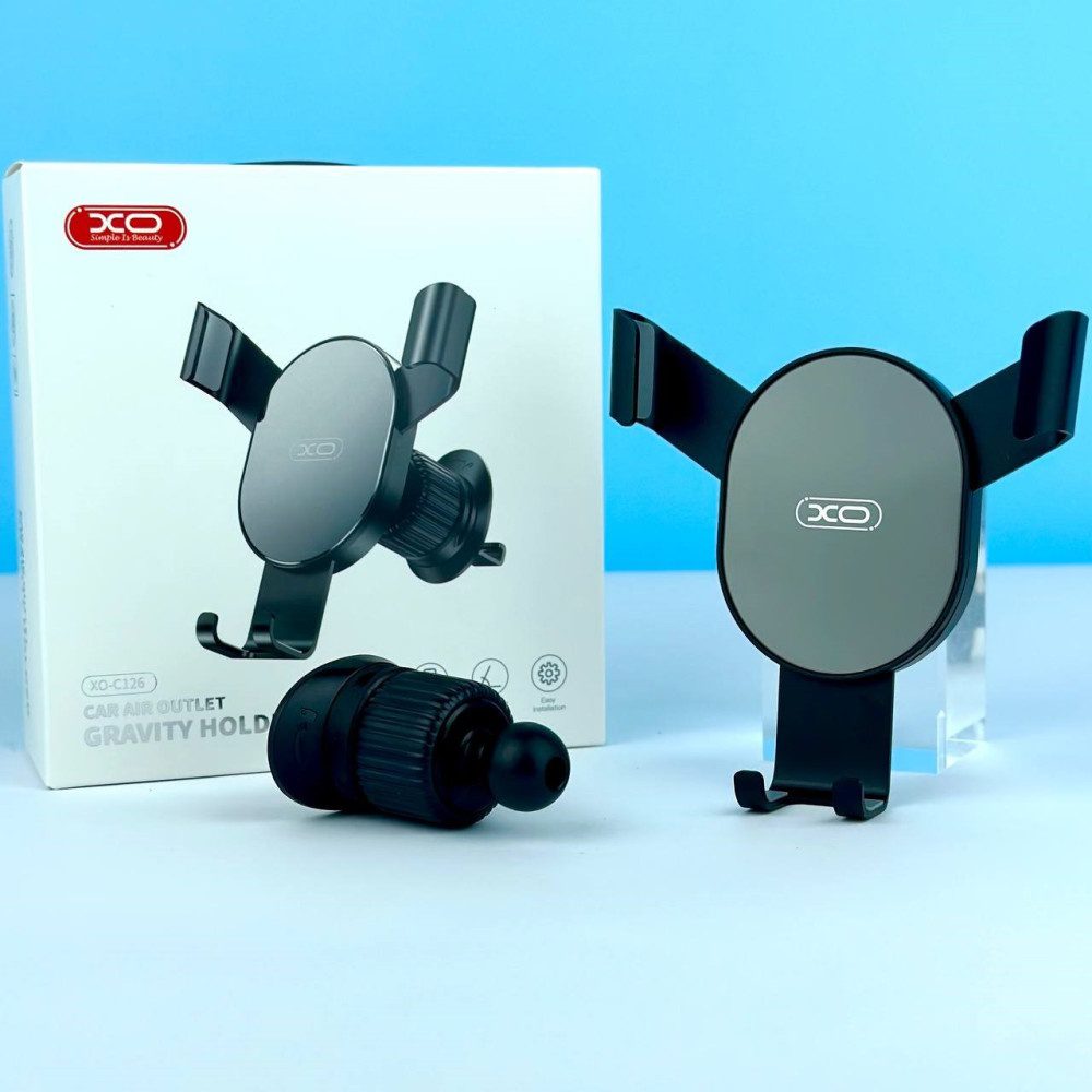 XO C126 Mirror face gravity air outlet latch bracket Silver+Black