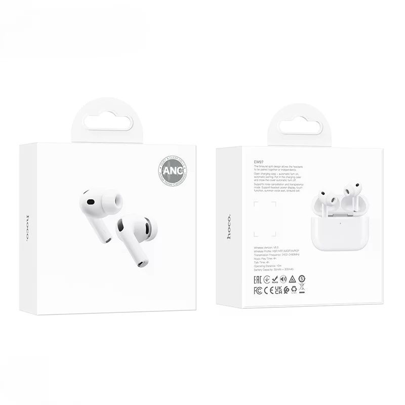 Hoco EW97 True wireless ANC noise reduction BT headset white